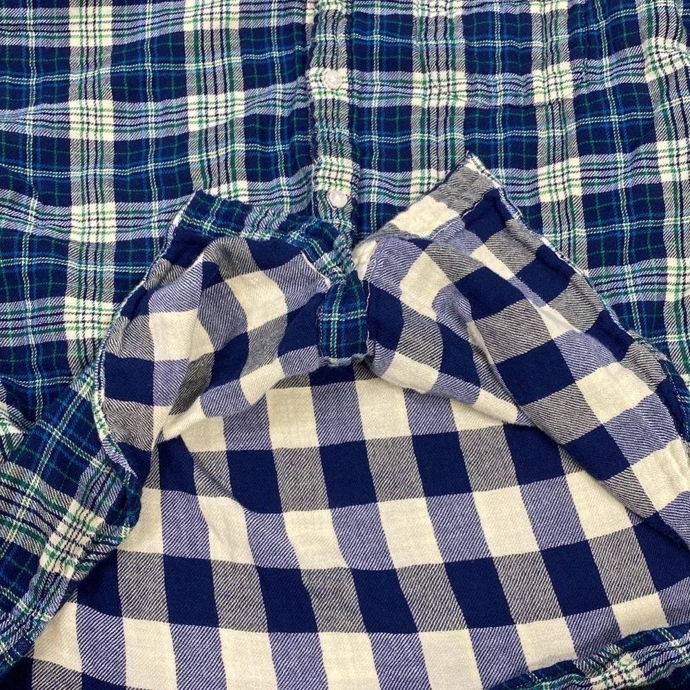 J. Crew Slim Blue Plaid Button Down Shirt Size XL